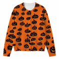 thumbnail image 3 of JIAYUE Women Halloween Cardigan Cozy Crew Neck Button Front Knit Sweater Long Sleeve Pumpkin Print Outerwear For Daily Relax Wear, 3 of 5