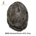 thumbnail image 2 of Lyrical Hair Toupee for Men Fine Mono Mens Toupee Human Hair Replacement Systems Monofilament with NPU Hairpiece for Man Black Brown Blonde Gray Hair Wig Unit, 2 of 6