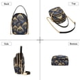 thumbnail image 3 of FORMRS Crossbody Bag for Women Quilted Travel Shoulder Cell Phone Purse with Chain Strap Handbag, Blue Peacock Feathers Pattern, 3 of 7