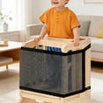 thumbnail image 4 of Red de seguridad para sillas de niños,Red de seguridad para torres de niños pequeños,poliéster negro,Red de seguridad para ayudantes de cocina,Taburete de paso con barrera de malla,malla, 4 of 8