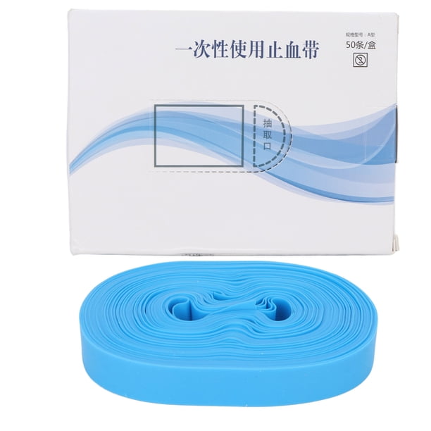 50 piezas/rollo de torniquete desechable estirable para inyección intravenosa de emergencia para adultos