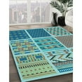 thumbnail image 2 of Ahgly Company Indoor Square Patterned Turquoise Green Area Rugs, 7' Square, 2 of 6