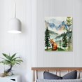 thumbnail image 4 of ONETECH  Watercolor Forest Animal Nursery Wall Art, Framed Canvas Mountain Wall Decor, Nature Woodland Landscape Wall Painting, Fox Bear Deer Art Prints for Baby Bedroom, Living Room 3 16x20 in, 4 of 5
