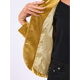thumbnail image 5 of INSPIRE CHIC Women's Notched Lapel Long Sleeve Button Velvet Blazer L Gold, 5 of 6