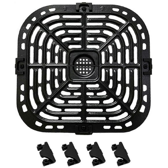 Fryer Grill Plate Heat-Resistant Non-Stick Dishwasher Safe Food Grade Baking Tray Replace Part Upgraded Air-Fryer Replacement Square Crisper Plate for