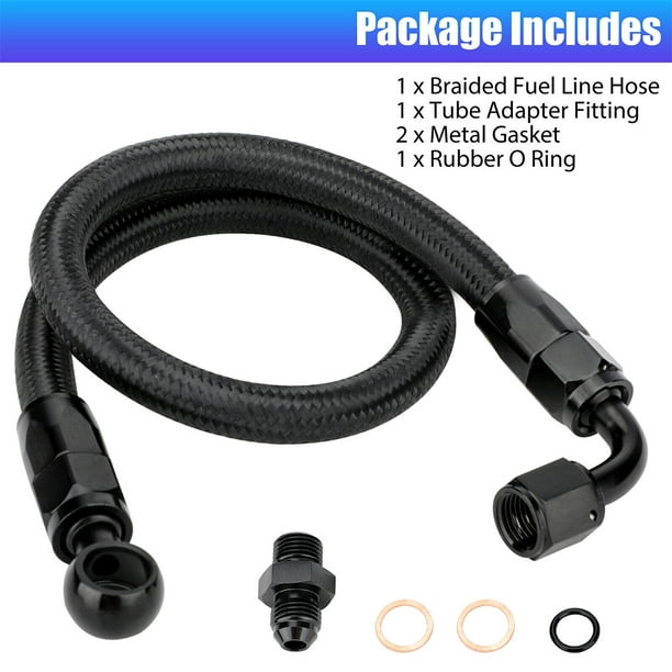 TopOne Braided Fuel Line Hose Fittings Kit With Metal Washers Rubber O-Ring  Compatible For B/D Engine Series EG EK EF DC2 