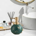 thumbnail image 4 of Marble Ceramic Soap Dispenser - 8.4oz Rust-Free Gold Pump for Bathroom & Kitchen | Compact Countertop Decor with Non-Fade Finish | Hand Soap & Lotion Bottle for Sink Vanity, 4 of 7