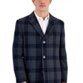 thumbnail image 3 of Nautica Men's Classic-Fit Camber Wool Overcoat Coat 38 R Grey Blue Glenn Plaid, 3 of 4