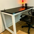 G-Plus Modern Office Desk, Computer Study Workstation Setup, Wood PC ...