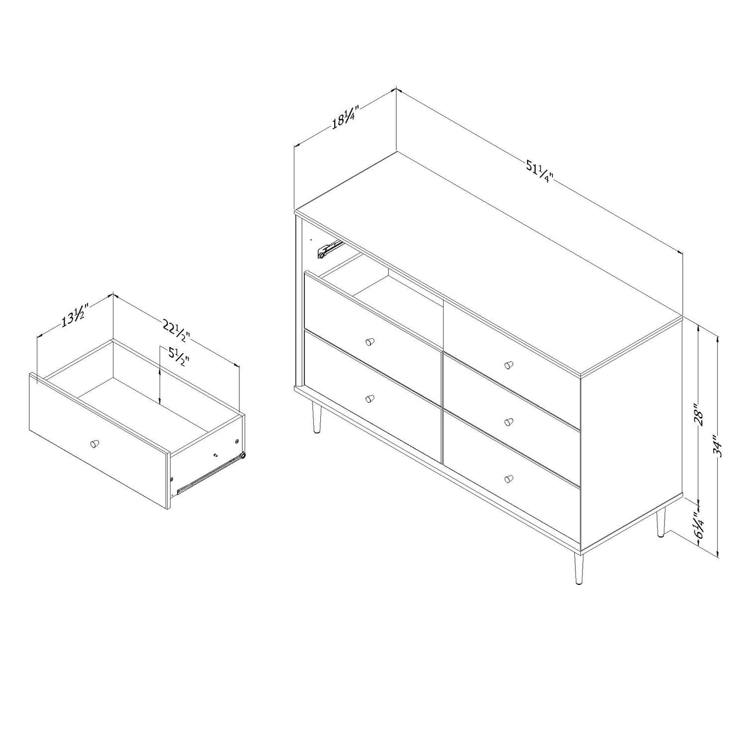 Bureau double 6 tiroirs de la collection Dylane South Shore