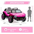 thumbnail image 4 of Licensed Volkswagen Beetle Ride On Car for Kids, 12V Battery Powered Electric Vehicle with Remote Control, LED Lights, Music & Horn (Pink), 4 of 9