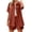 Brown, variant on Luvrsol Two Piece Sets for Women Solid Short Sleeve Turndown Collar Pocket Shorts Casual Set, Size S-2XL