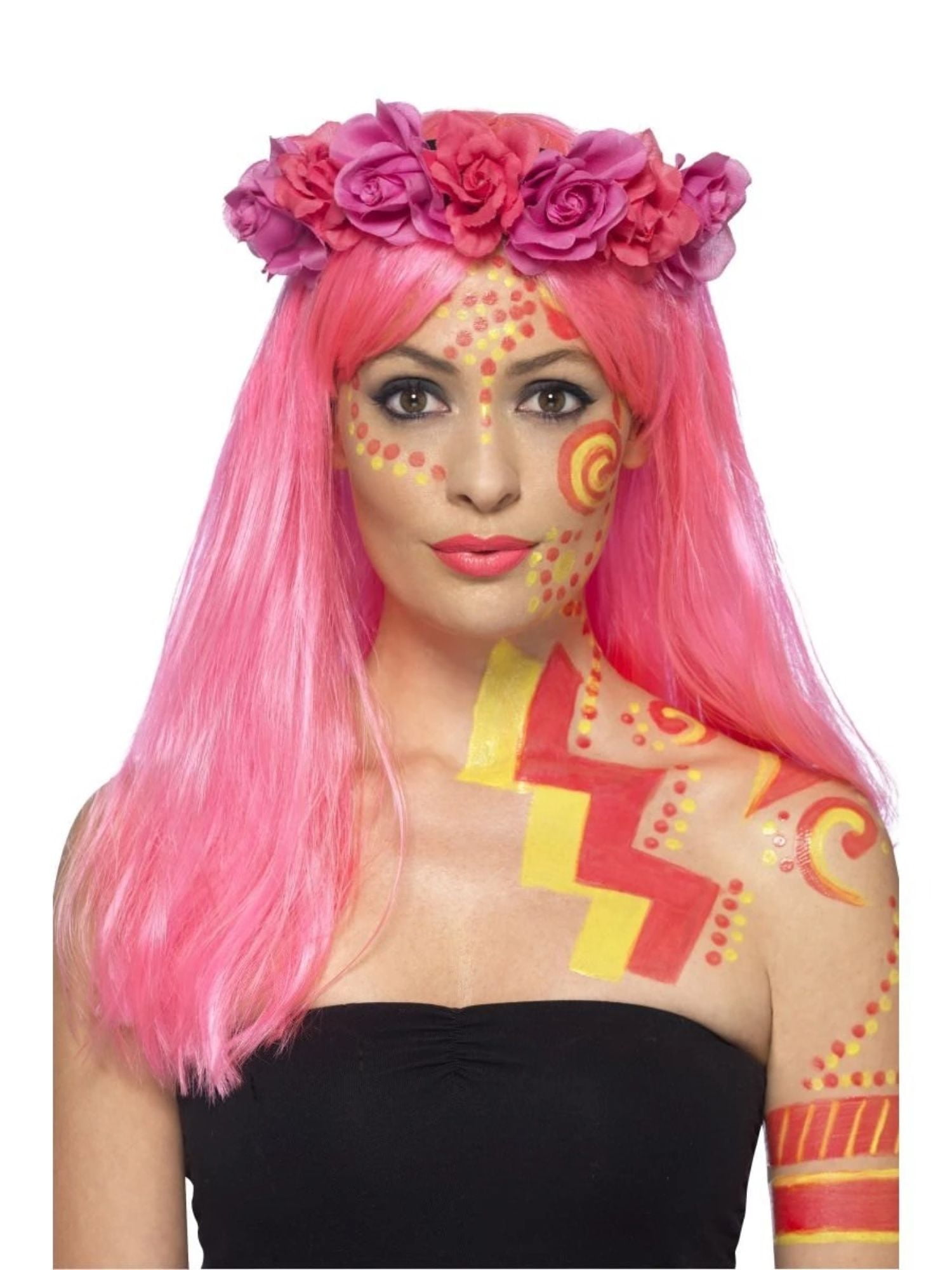 20" Pink and Yellow FX Neon UV Liquid Latex Halloween Makeup Kit Costume Accessory