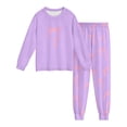 thumbnail image 4 of Elegyee Girls Pajama Sets Bow Print Long Sleeve Top Pants PJ Set Sleepwear(3-14 Years), 4 of 6