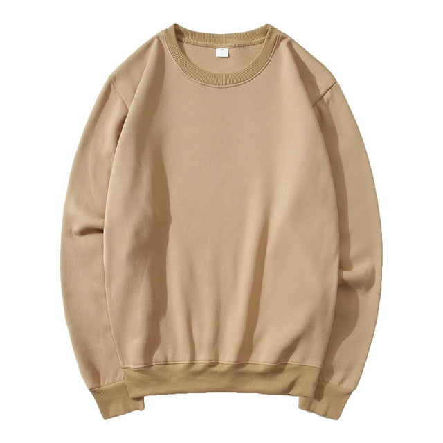 vdgthytj Chandail à Col Rond pour Homme à Manches Longues, Basique, Couleur Unie, Chandails d'Automne en Molleton, Décontracté, Ample, Chandail à Enfiler