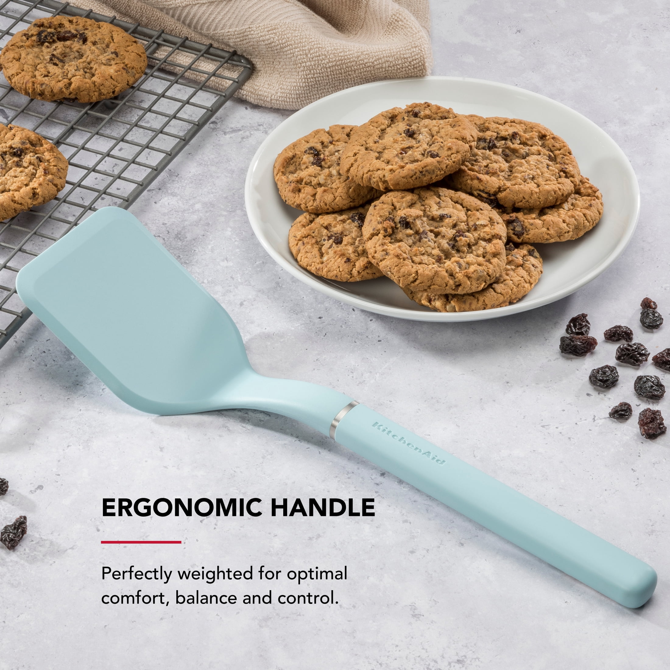 KitchenAid 3-Piece Cooking Utensils Set with Ergonomic Handles, Mineral Water