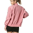 thumbnail image 2 of Made by Johnny Women's Classic Lightweight Jacket Multi Pocket Windbreaker Bomber Jacket S MAUVE, 2 of 6