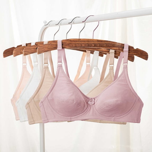Women 1-Pack Large Size Solid Color Front Buckle Bra, Bras, Ladies Underwear, Wirefree No Underwire Seamless Daily Bra, Soft Support Comfortable Smoothing, Plus Size Big Bust,