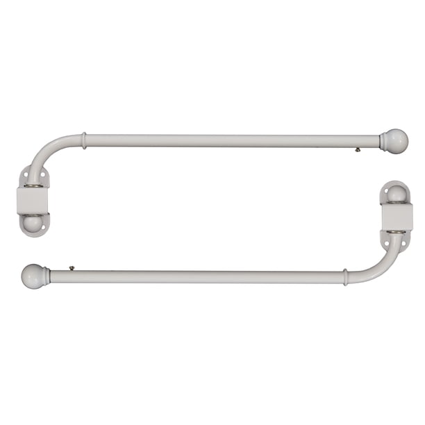 Urbanest 1 2 Adjustable Wall Mounted Swing Arm Rods 14 24 Glossy White Set Of 2 Walmart Com