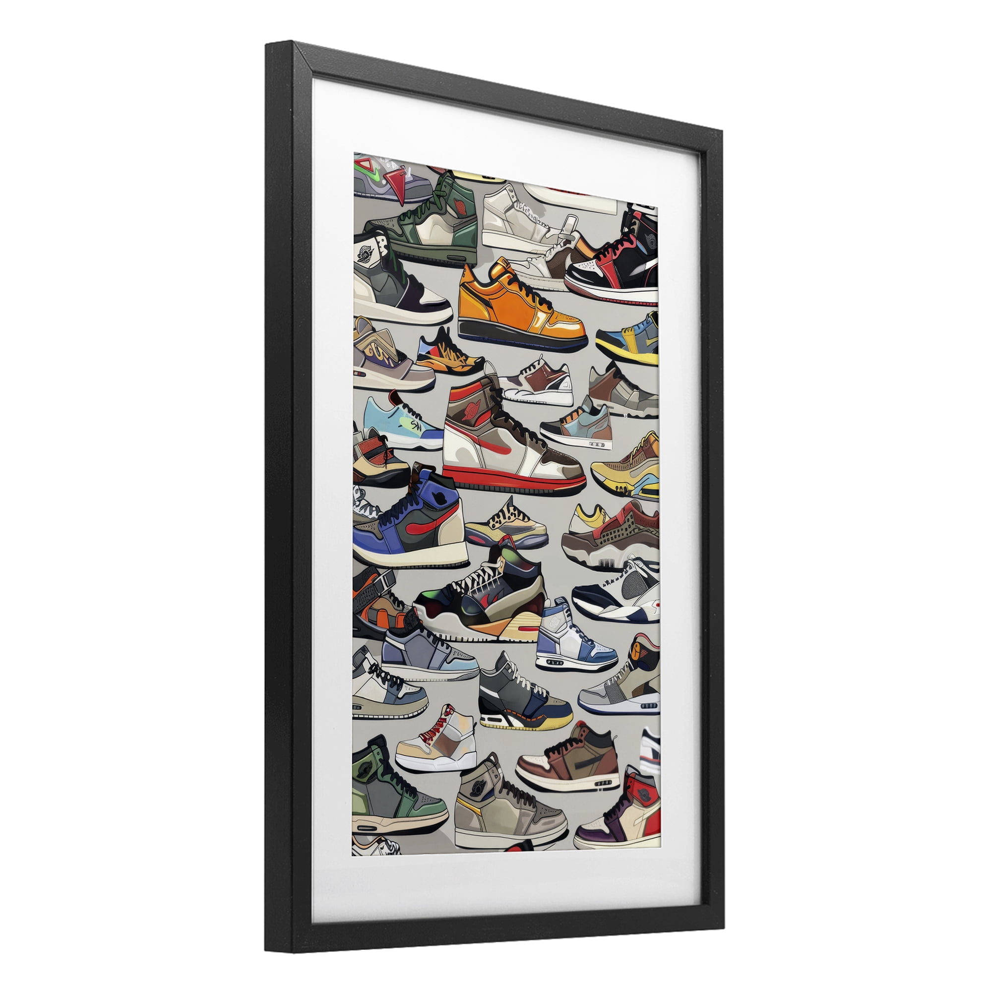 Stupell Industries Shoe Time Urban Styles Black Framed Print Under Glass, design by Ray Powers