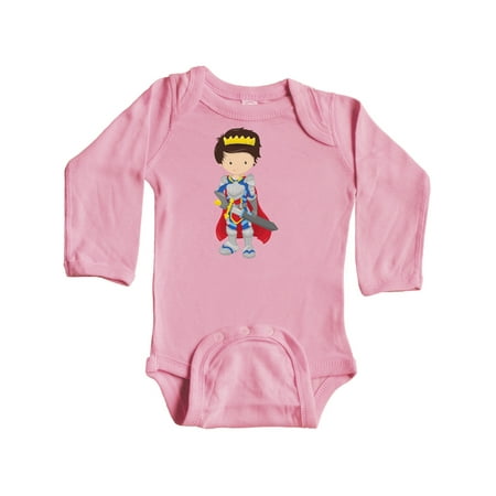 

Inktastic Boy Prince Knight In Shining Armor Brown Hair Gift Baby Boy Long Sleeve Bodysuit