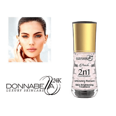 Donna Bella 24K Pro Gold edition Luxury Women's Skincare Pearls 2 n 1 Formulation 40ML-1.35FL.OZ Ultimately Radiant & Skin Brightening Treatment natural formula with organic extract elements