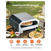 Outdoor Pizza Oven 16 Inch, Propane Gas Pizza Maker, Portable Pizza Oven with Electric Rotator, Thick Pizza Stone, Carry Bag for Backyard Camping