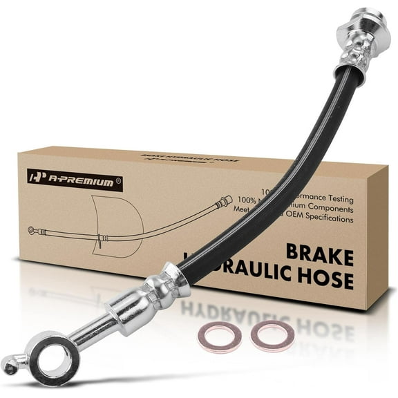 A-Premium Rear Passenger Outer Brake Hydraulic Hose Compatible with Nissan Models - Juke 2011-2017, Leaf 2011-2019 - Replace# 46210CY01B