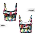 thumbnail image 5 of Lsque Trendy Colorful Pineapples 1 Printed Women'S Sports Bra, Compression, Moisture Wicking, High-Impact Sports Bra For Women,Supportive sports bra-Large, 5 of 9