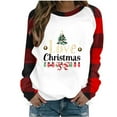 thumbnail image 2 of BLTIBY Christmas Shirts for Women Xmas Tree Vintage Graphic Tee Long Sleeve Tops Holidays O-Neck Pullover Baseball T Shirt Blouse White 4 XL, 2 of 4