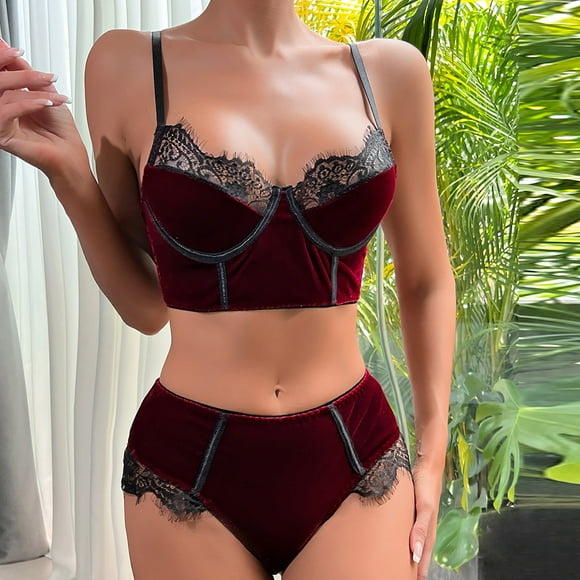 EQWLJWE Christmas Deals 2023! Lingerie for Women Plus Size Christmas,Women's Erotic Lingerie 2-Piece Set Splicing Personality Sexy Set