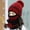 Red, variant on Dyfzdhu Skiing Mask Hat Scarf Sets Women Winter Knitted Windproof Cycling Skiing Warm Cap Black