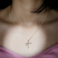 thumbnail image 3 of Rosec Jewels Lab Created Diamond Cross Necklace with Charm - Ef-Vs Quality Diamond Double Cross Pendant Chain - with Jewelry Box, 18K Yellow Gold, 3 of 7