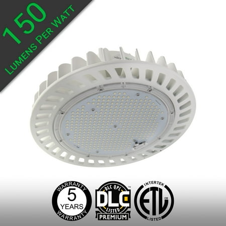 UFO LED High Bay Light 200W 30,000 Lumens DLC Premium and UL Listed 150 lumens per watt Commercial Industrial High Output LED Light for Warehouse, Manufacturing, Shop Light, Retail, and high