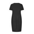 thumbnail image 4 of Gspmoly Robes pour Femmes, Robe Midi d'Été pour Femmes Décontractée Ample à Col Rond à Manches Courtes T-Shirt Robe Soleil avec Poches Robes de Vacances pour Femmes Offres du Jour, 4 of 5