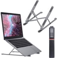 thumbnail image 1 of Support d'Ordinateur Portable Réglable, Support Ergonomique Pliable à 8 Niveaux, Supporte jusqu'à 17 Pouces d'Ordinateurs Portables et Tablettes, Cadre en Alliage d'Aluminium, Ventilation de Bureau pour Dissipation Thermique, 1 of 8