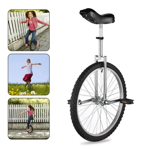Yescom 24 en Roue Exterieure Monocycle Reglable Siege Anti Derapant Pedale Cirque Velo pour Adultes Adolescents Enfants Argent Walmart