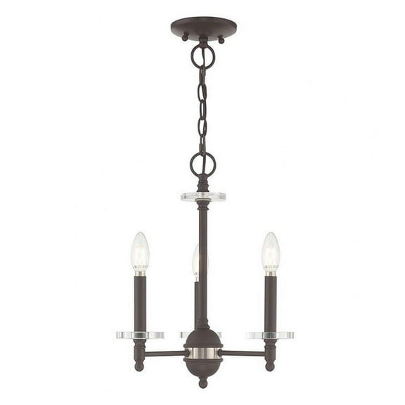 Traditional Three Light Chandelier-Bronze Finish Bailey Street Home 218-Bel-3110209