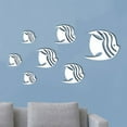thumbnail image 3 of 7pcs 3D Fish Wall Stickers DIY Mirror Wall Art Decal Silver Fish Mirror Background Decor, 3 of 3