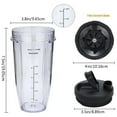 thumbnail image 4 of Tizuqe Replacement 7 Fins Male Blade & 24oz Blender Cups for Nutri Ninja BL480 Auto iQ Blender [4 Inch Male 7 Fins Blade], 4 of 13