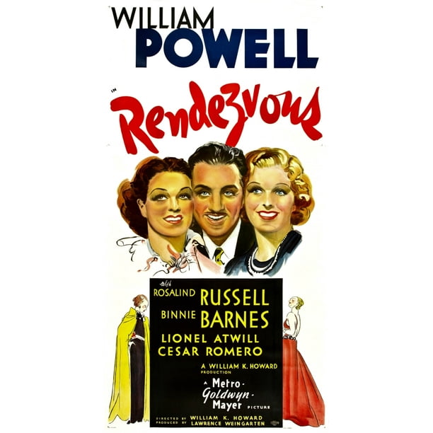 Rendezvous From Left: Rosalind Russell William Powell Binnie Barnes 1935.  Movie Poster Masterprint (24 x 36)