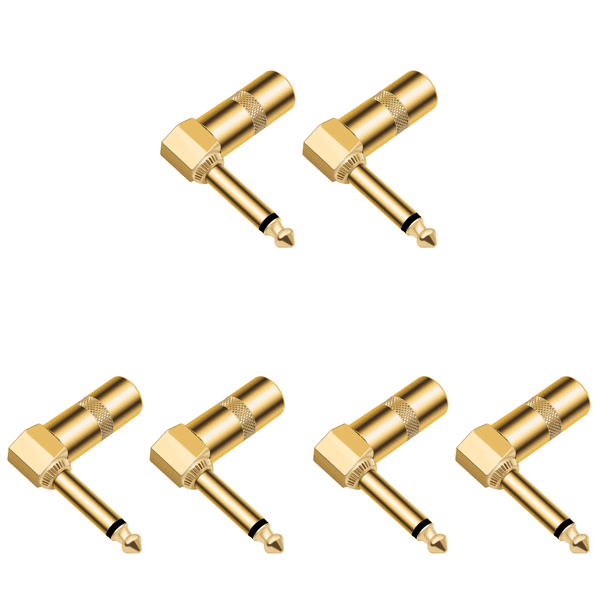 2pcs Audio 6.35 Mm 1/4 Pulgadas TS Enchufe Diy Cabeza Recta 90 Grados