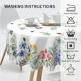 thumbnail image 5 of Spring Summer Floral Tablecloth Round 60 Inch Watercolor Butterfly Flower Table Cloth Washable Farmhouse Table Covers Kitchen Holiday Picnic Party Dinner Room Picnic Outdoor Decor, White-02, 5 of 6