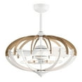thumbnail image 3 of Shana 27 in. 6-Light Indoor Gloss White and Faux Wood Grain Finish Ceiling Fan with Light Kit, 3 of 5