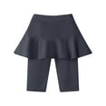thumbnail image 2 of Pants for Girls Back To School Clothes for Girls Knee Length Leggings with Skirt Ruffle Design for Kids Summer Stretchy Athletic Wear for Girls Up to 10 Years, 2 of 4