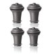 thumbnail image 1 of JM Juego de 4 tapones para botellas de vino grises. JM, 1 of 5