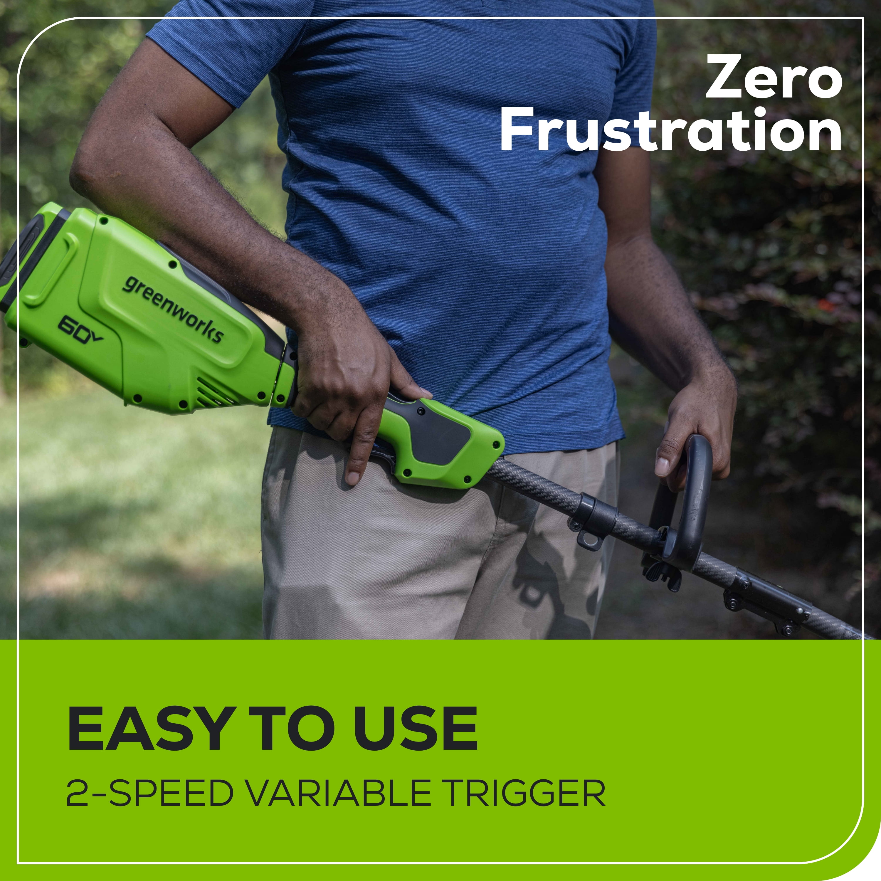Greenworks 60V 16" Carbon Fiber Shaft String Trimmer with (1) 2.5 Ah Battery & 3A Charger 2136502