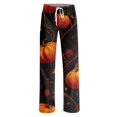 thumbnail image 5 of IYYVV Halloween Pajama Pants for Women Cute Funny Pumpkin Graphic Pajamas Casual Elastic Waist Palazzo Pant Fall Pajamas Yellow 2XL, 5 of 6