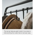 thumbnail image 3 of Yamazaki Home Coat Rack with Hat Storage, Black, Steel + Wood, 3 of 7