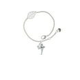 thumbnail image 2 of Delight Jewelry Silvertone Small Fairy with Clear Wings - Silvertone Leaf Delicate Bracelet, 6.25+1.75", 2 of 4